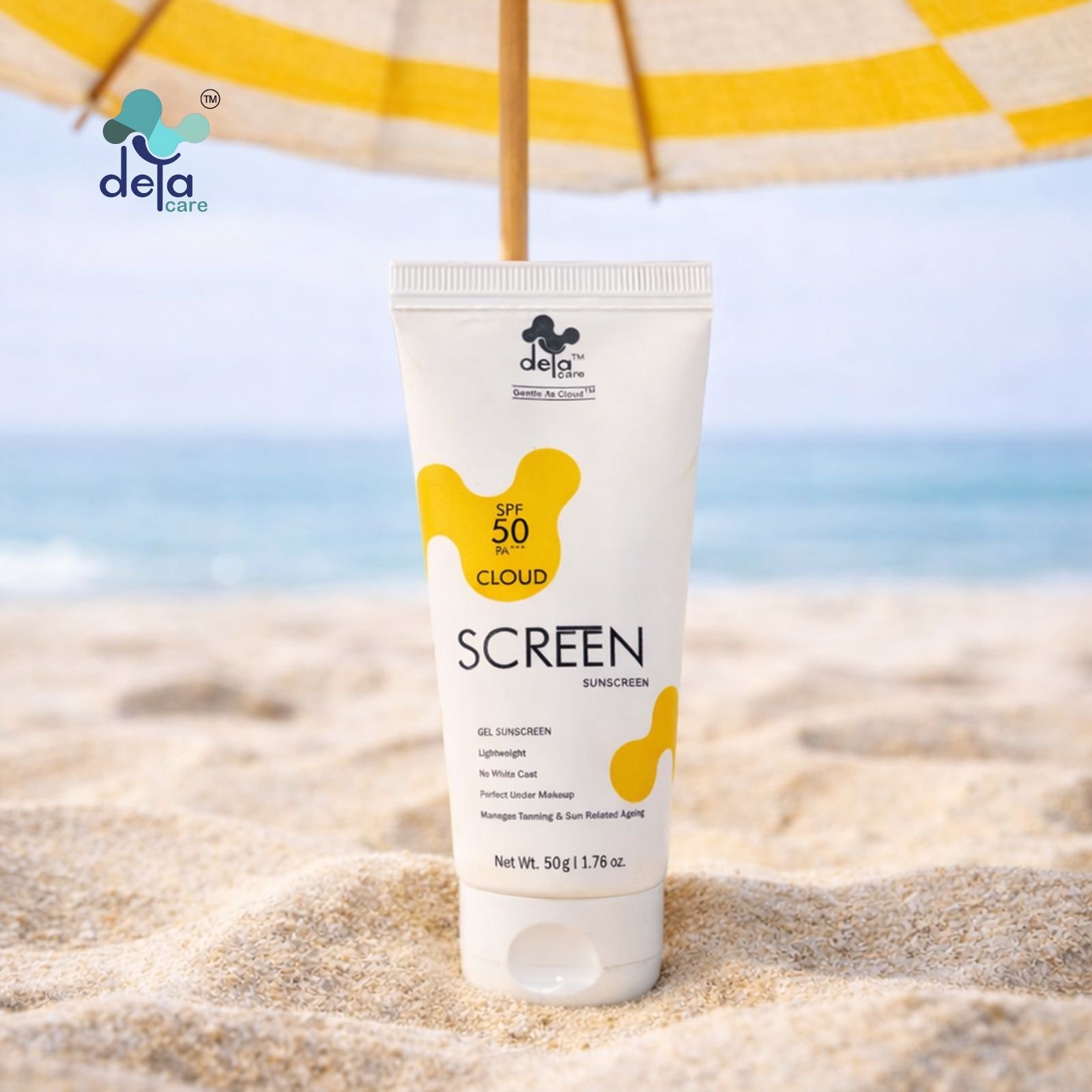Cloud Screen SPF 50 PA+++ Gel Sunscreen 50g | Broad Spectrum UVA/UVB Protection