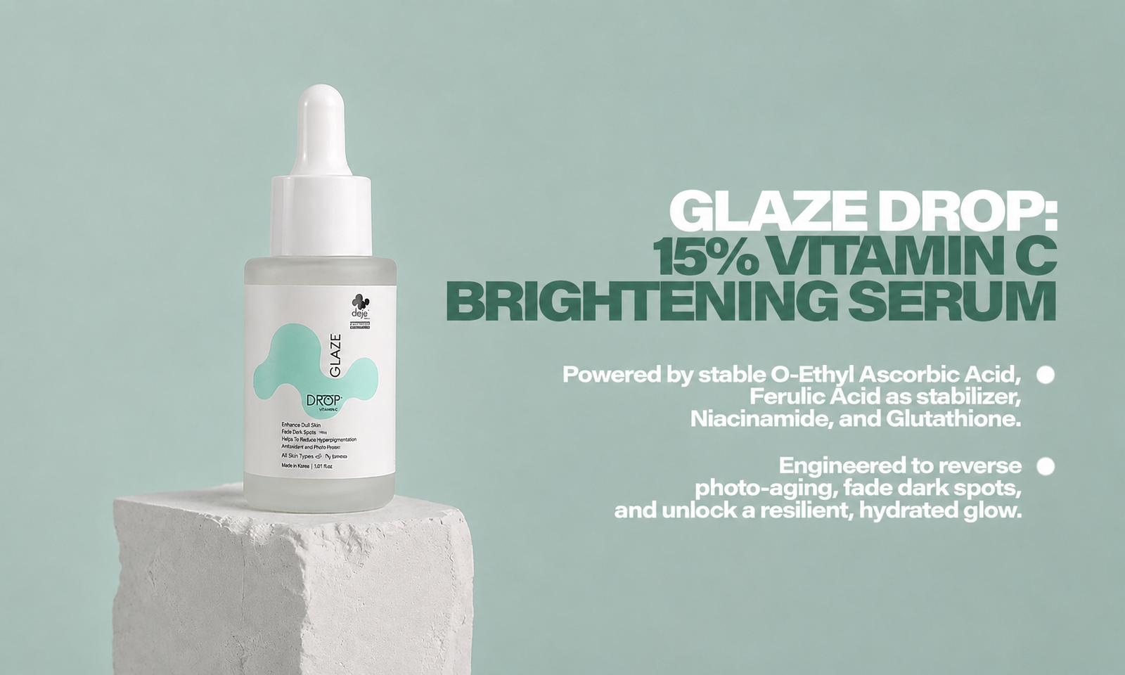 Glaze Drop-15% Vitamin C Serum, Engineered for Glow