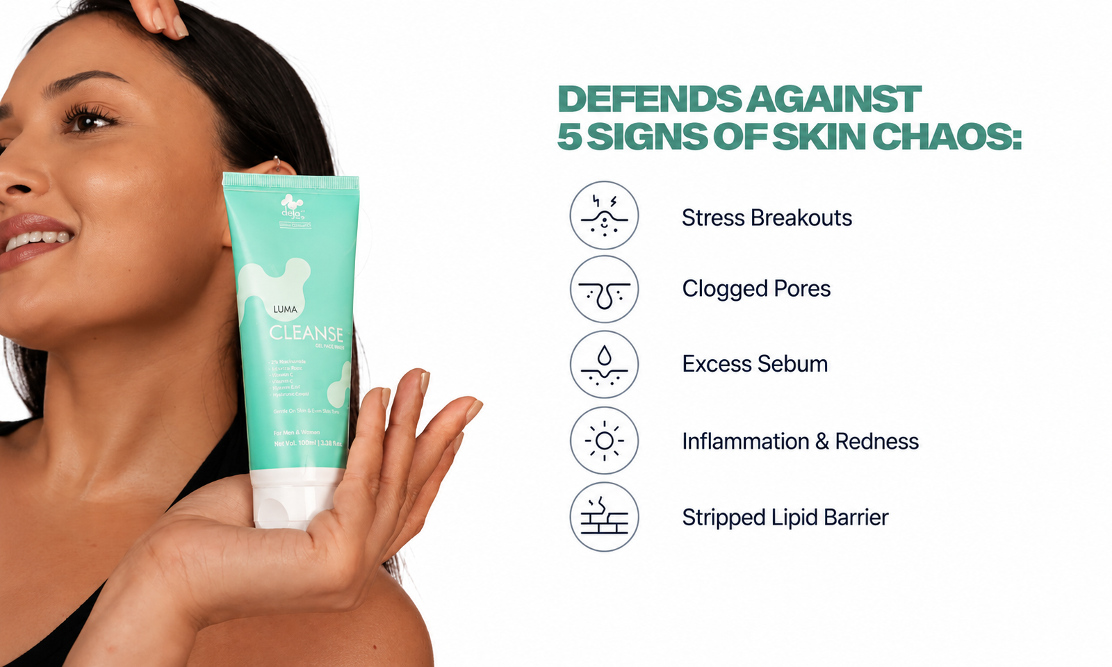 One Cleanser Against Five Skin Stressors