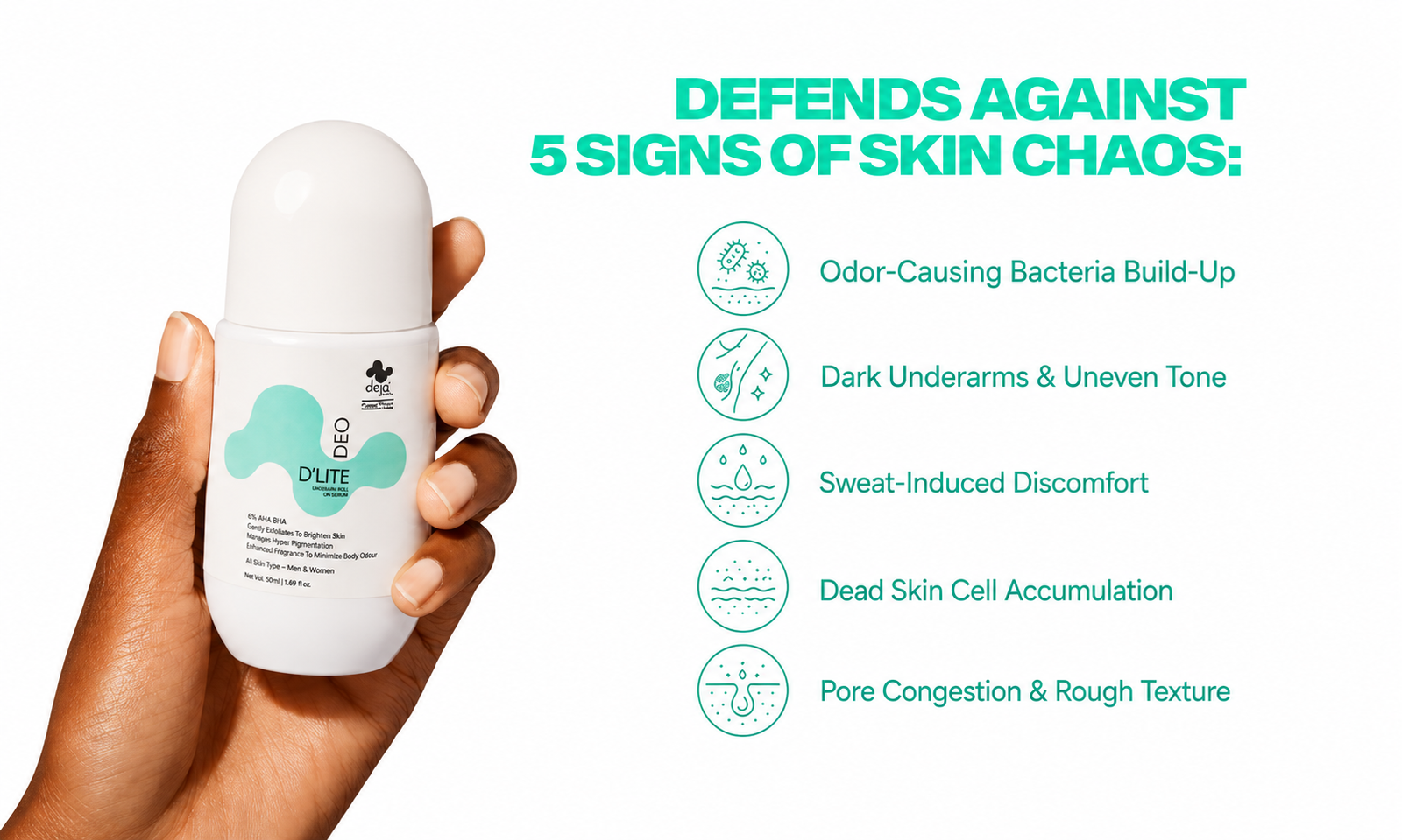 One Roll-On Against Five Underarm Stressors 